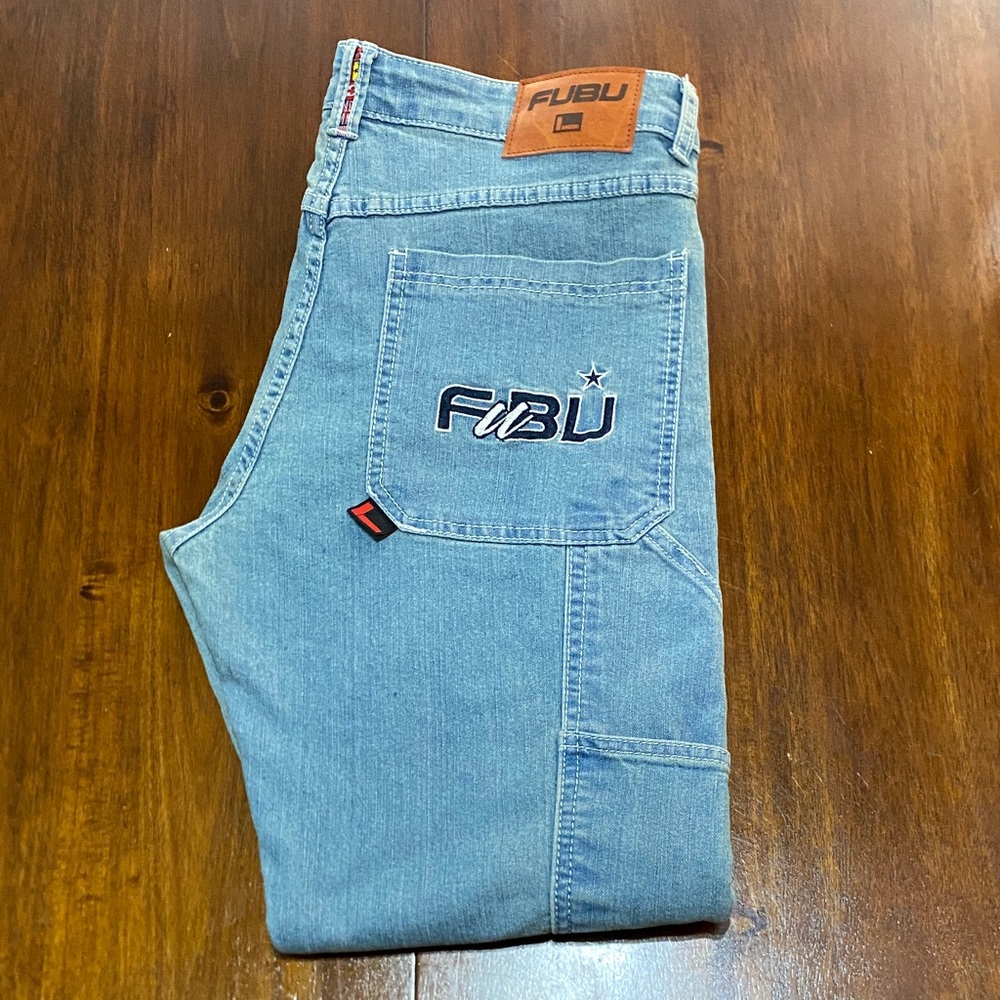 FUBU Men's Light Blue Carpenter Jeans Size 34x32